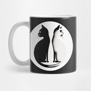 Black Cat, White Cat, Yin and Yang Mug